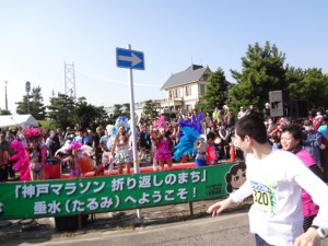 サンバ応援隊の皆様、18km辺り